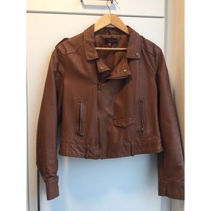 Brown faux leather jacket